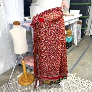 Damn Good Yarn Sari Wrap Reversible Maxi skirt in Multi Colors - Size XL (14-20)